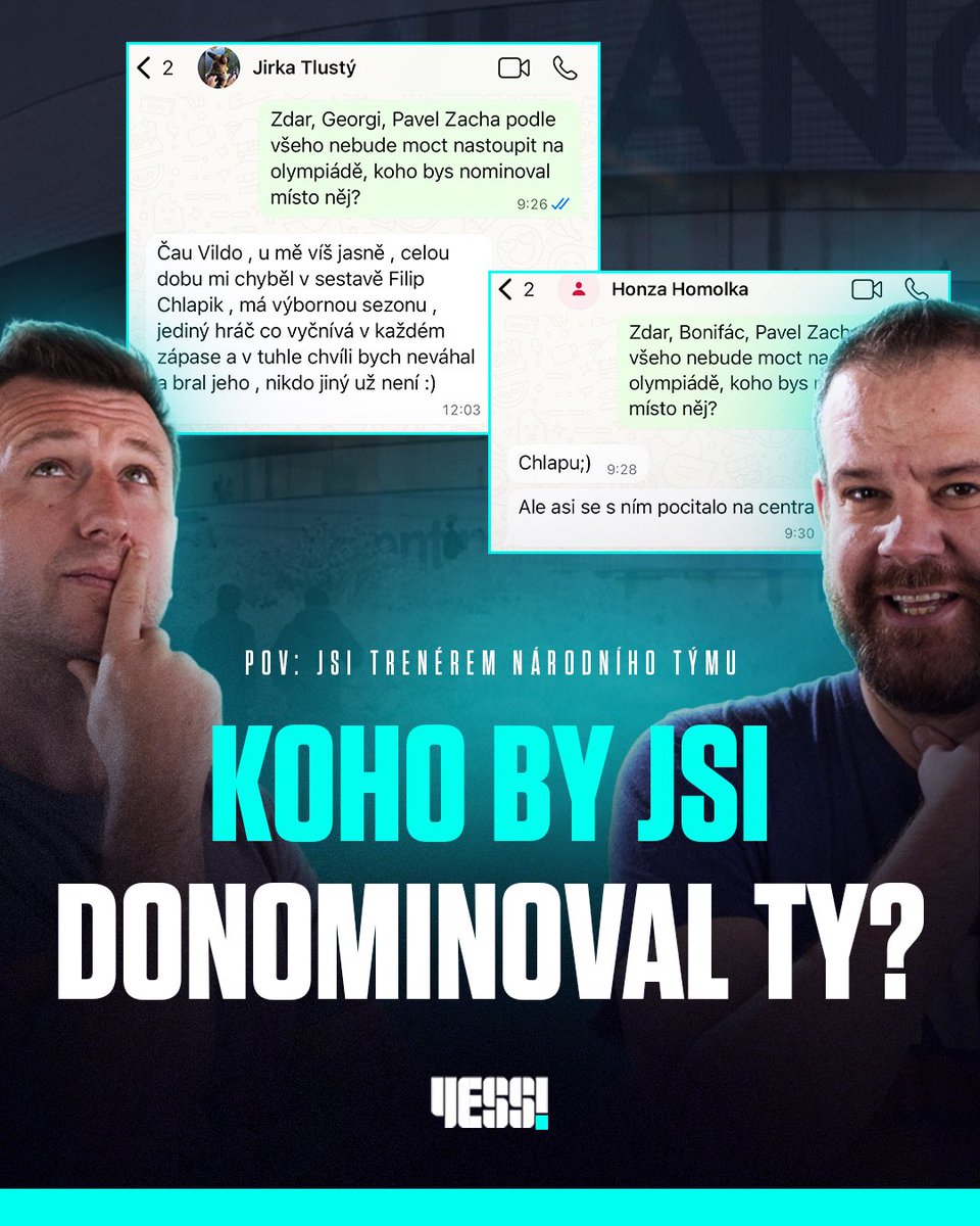 🚨 OFICIÁLNÍ BOJOVNÝ SPOLEK ZA ADAMA KLAPKU DO REPRE?! 🤯🚨 

Donominoval bys taky jako <a href="/czehockey/">Český hokej</a> na olympiádu Filipa Chlapíka? ➕

A mimo to, brzké uzdravení, Zachyč! 🍀