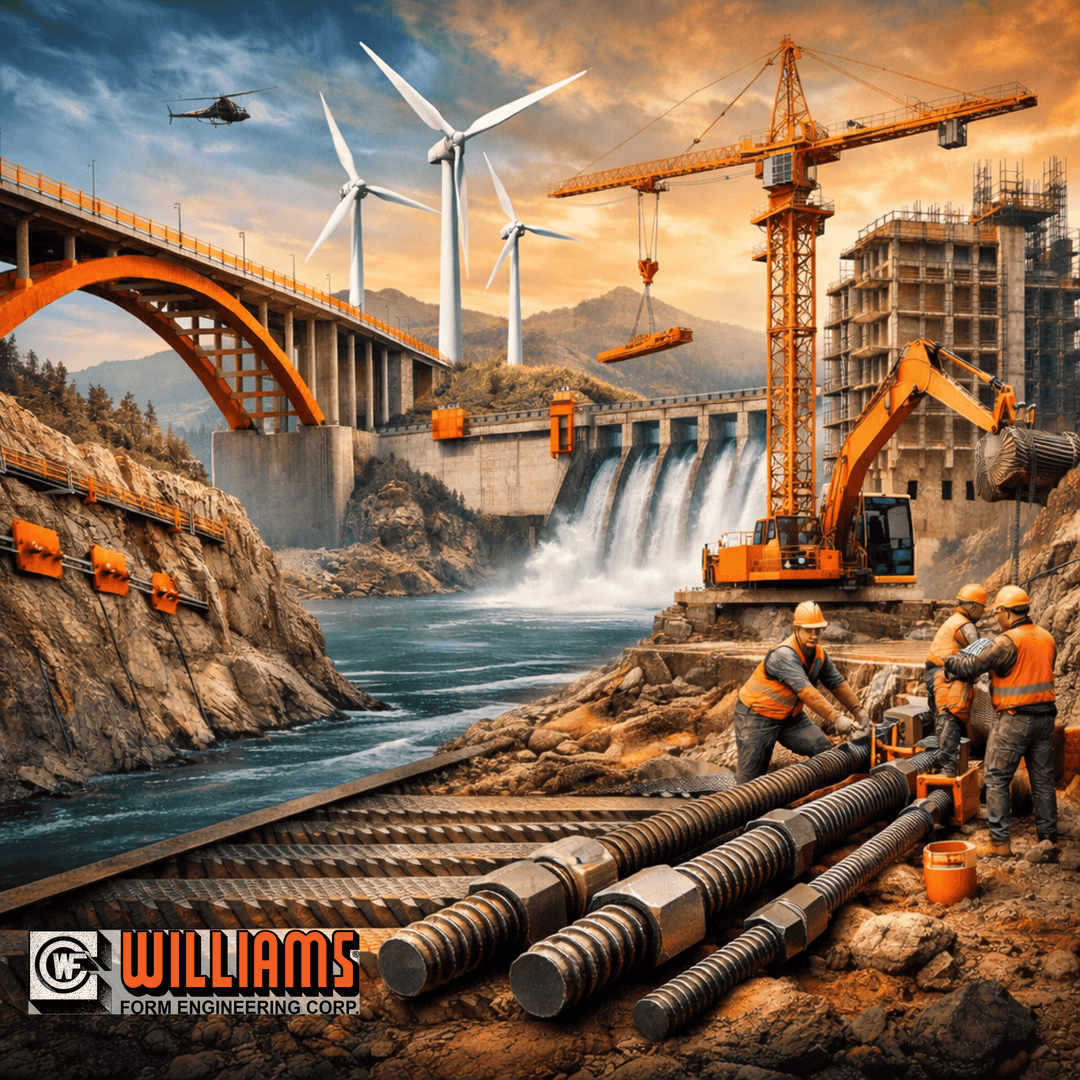 WilliamsForm's tweet photo. Anchoring the Built World with Precision &amp; Legacy

Whether it’s stabilizing soil beneath a skyscraper, anchoring a wind turbine foundation, or enabling safer concrete forming on major infrastructure - it's Williams!

#Engineering #Construction #Geotechnical #Infrastructure https://t.co/xb2IusK0Ij