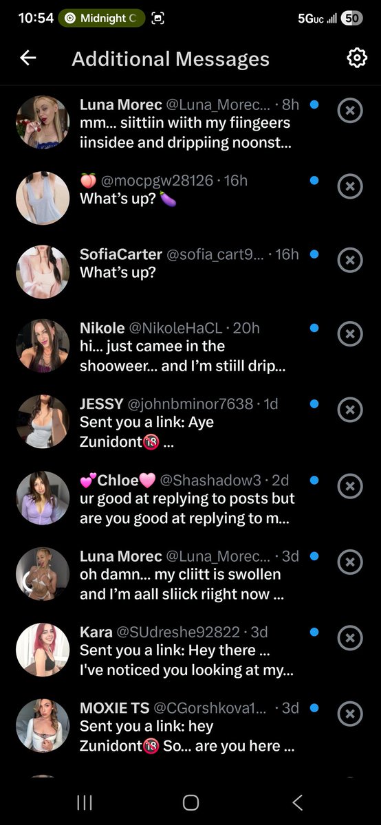 See I'm ALWAYS down to chat with my cool sexy mf moots and all, and I'm super sorry if I ever ignore a message gosh heckin forbid but when ya DMs are full of REAL*** horny babes like this ya GOTTA understand... (Im a bitch too srry im too busy sucking DICK i mean-)