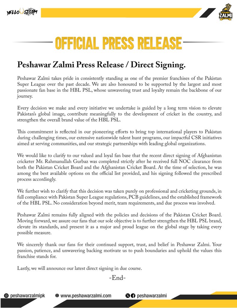 Peshawar Zalmi tweet media