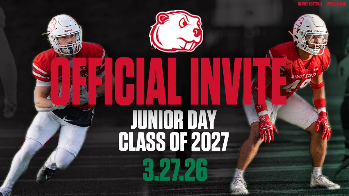 Coach Shields and the Minot State staff thank you for the official invite to Junior Day. Can’t wait to be on campus and learn more about Beaver Nation.
minotstatefootballcamps.totalcamps.com/shop/EVENT
<a href="/coachshields/">Ian Shields</a> <a href="/CoachFam/">Coach Mike Famiglietti “Fam”</a> <a href="/MSUBeaversFB/">Minot State Football</a> 
<a href="/CoachSkyCav/">Skyler Cavanaugh</a> <a href="/dbo_darling52/">Damon Darling</a> <a href="/SchwartzAthlete/">SchwartzAthleteSpotlight</a>
<a href="/tommys2s/">tommy flanagan</a>