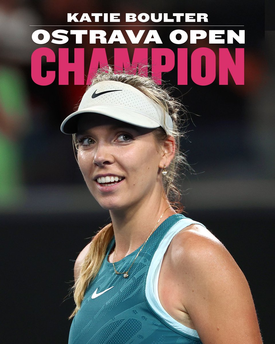 YES! <a href="/katiecboulter/">Katie Boulter</a> is the Ostrava Open champion 😍

Superb from Katie who secures the title with a 5-7, 6-2, 6-1 win over Tamara Korpatsch! 🏆

#BackTheBrits 🇬🇧 | <a href="/WTA/">wta</a>