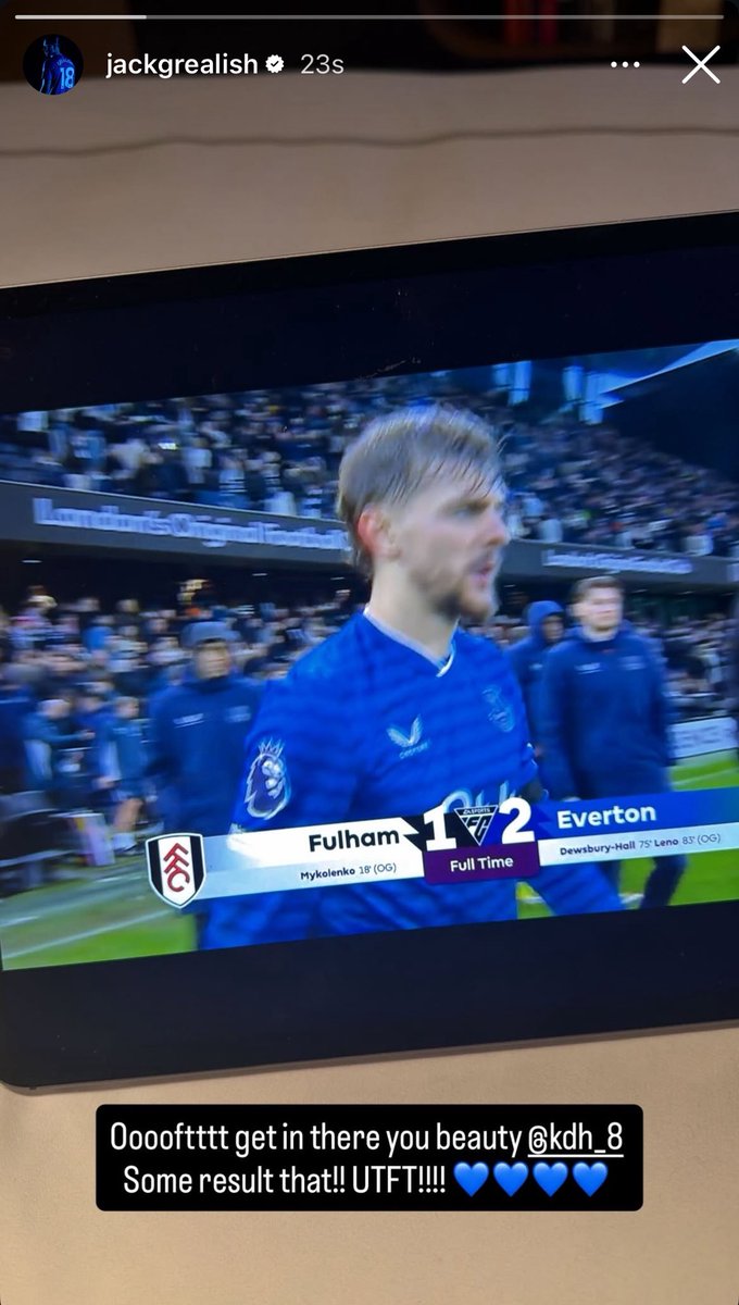 📱Jack Grealish’s Latest Instagram Story! 🔵

Miss you Super Jack 🥹💙