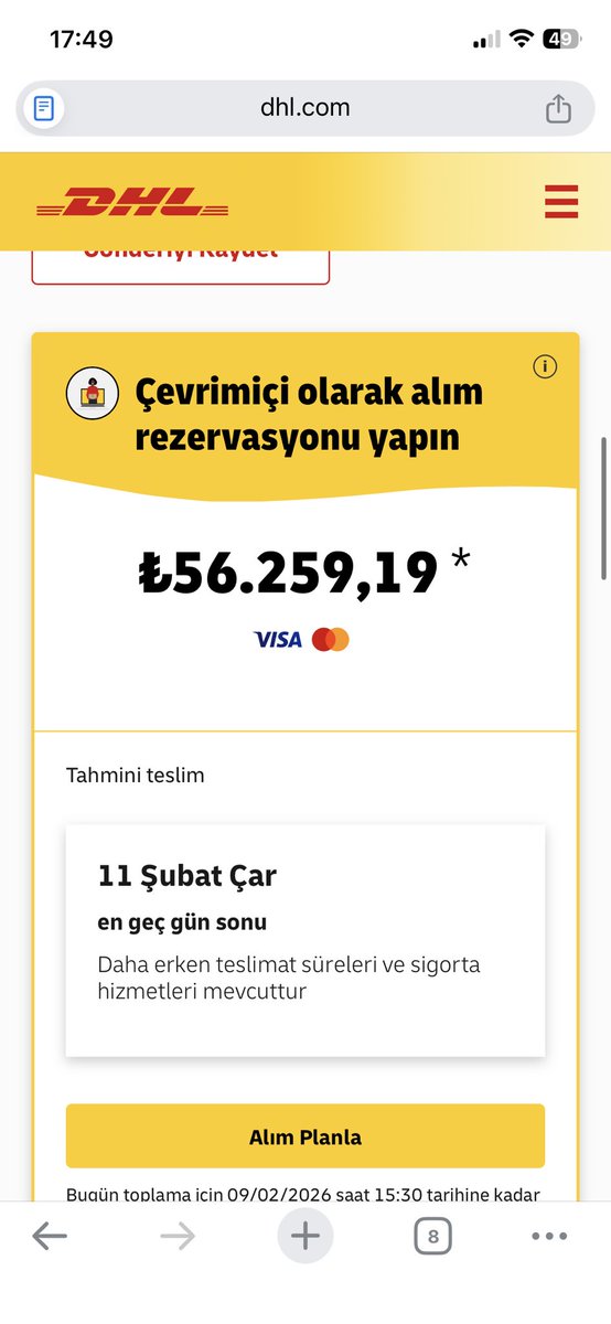 DHL ile 120-60-60 ebatlı 20 kg yurtdışı kargo gönderimi. Almanyadan Türkiyeye 52.99 Euro( 2750 TL) , Türkiyeden Almanyaya 56289 TL. Bu kazığın saplanmış hali olabilir.. <a href="/ticaret/">T.C. Ticaret Bakanlığı</a> bu duruma ne der?  #kaziksepeti