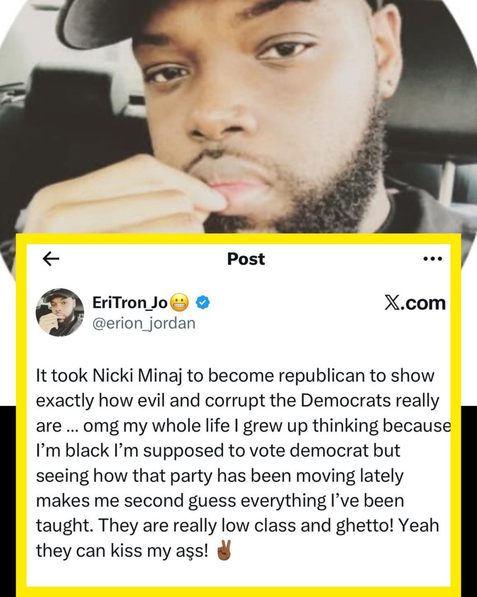 PeggyDodson's tweet image. THIS IS AN EXAMPLE OF HOW IMPORTANT NICKI IS. THERE IS NOW A GROUP OF YOUNG BLACK PEOPLE THATS BREAKING THE DEMOCRAT SPELL. THIS IS WHY THE DEEP STATE HAD TO CONTROL THE ARTISTS. I AM BEGINNING TO SEE MORE ARTISTS TAKING THAT STEP TO SPEAK OUT. THE MEDIA WONT REPORT THIS.