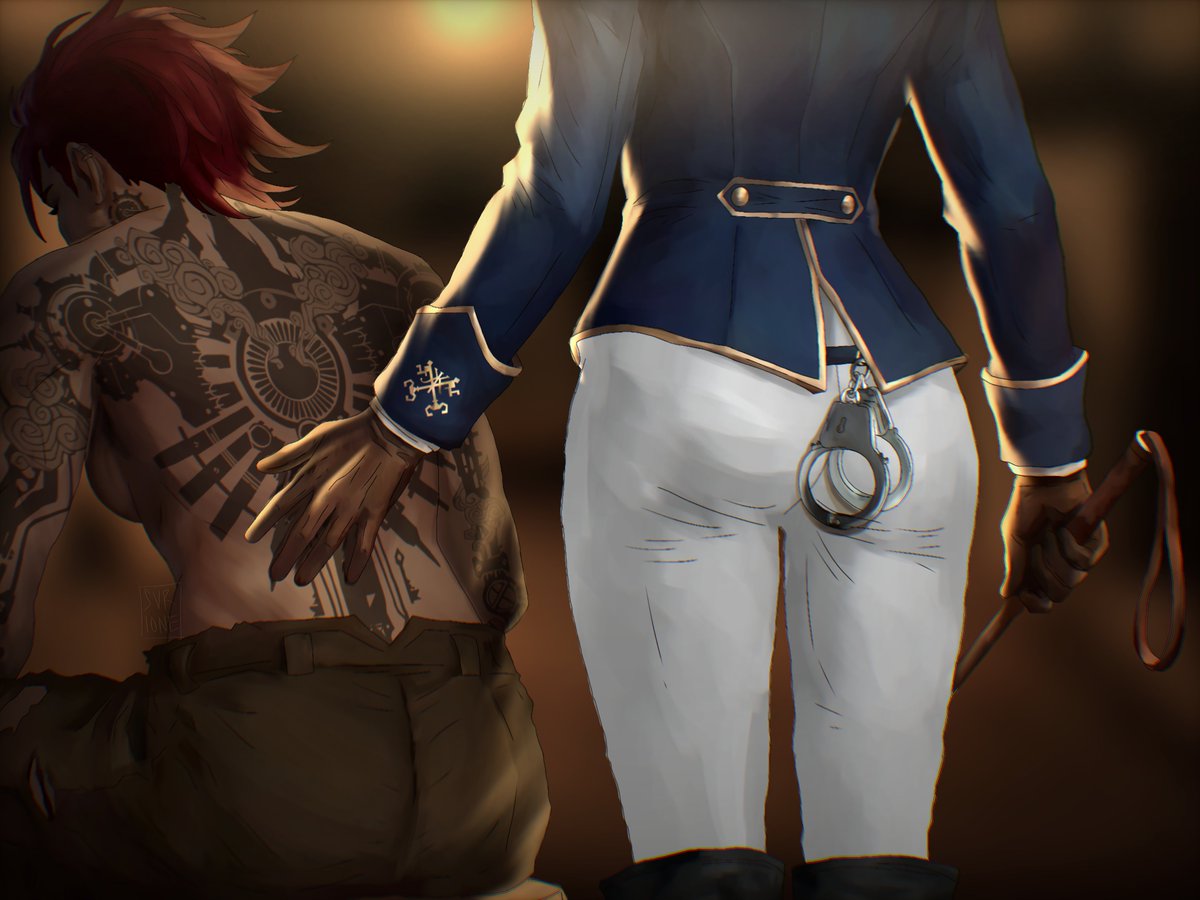 A lovely commission by <a href="/svrione/">Rio | Comms Open</a> for the fic The Fault In Our Stride   archiveofourown.org/works/64684210… 

Tis a gorgeous piece. The lighting, the piping, the gloves, the textures 😍 Was great working with them. They currently have commish slots open. Go show them some love.