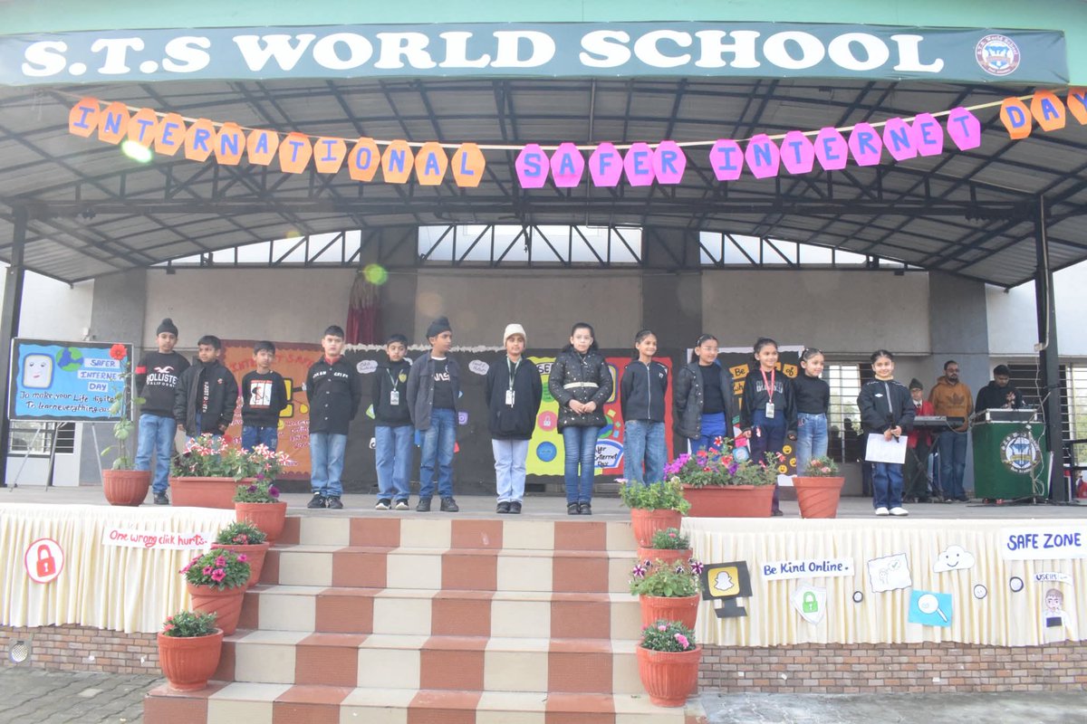 STS World School marked International Internet Safety Day with a special assembly by Grade II-C 🎉
Students shared thoughts, a poem, a skit, and an informative speech highlighting online safety &amp; responsible internet use 🌐✨
 #DigitalSafety #STSWorldSchool #CyberAwareness