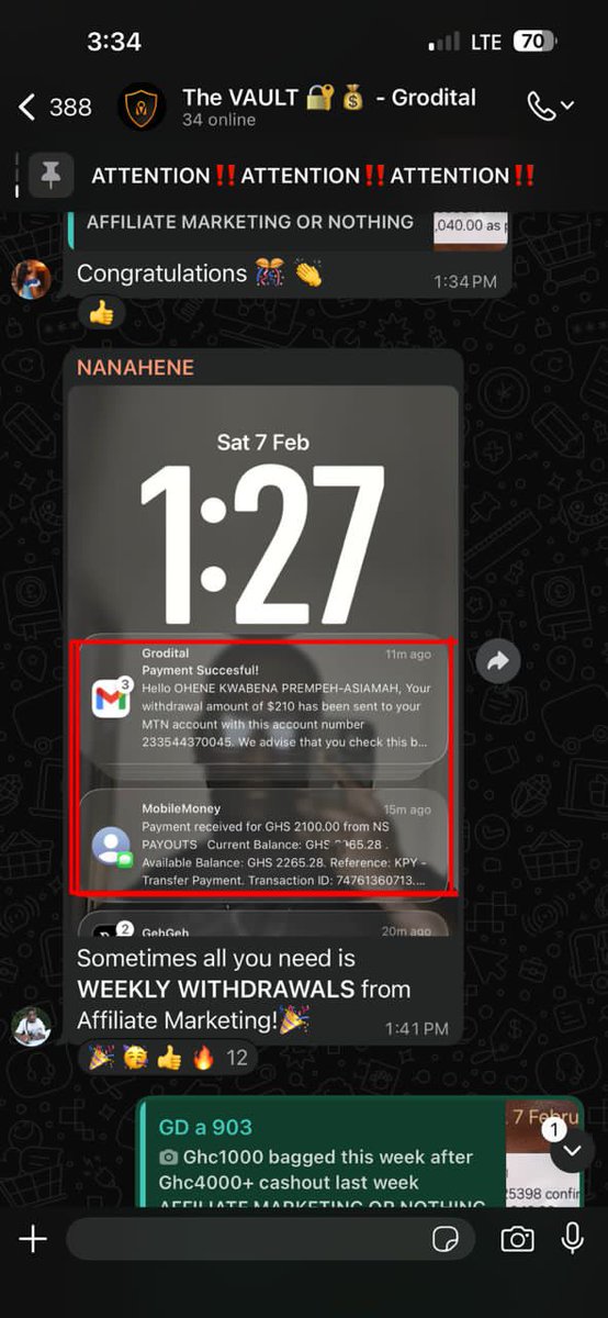 GHS2,000+ in a single week. What could motivate you more on a weekend ? If not money alerts 🚨 ??

Grodital is the best📌📌📌

And your mentor knows😊