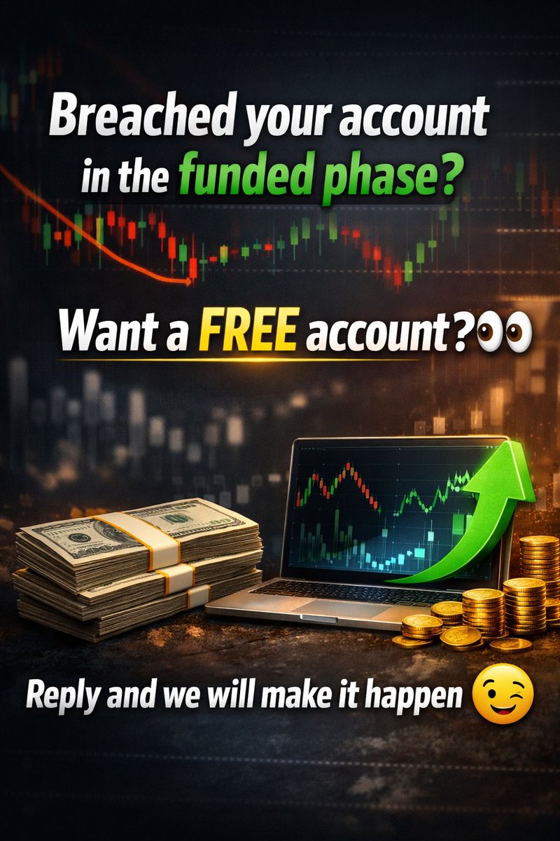 Breached your funded account?

Want a FREE one? 👀

Reply and we’ll make it happen
