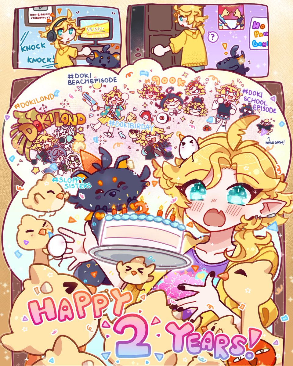 dokibirdsquad's tweet photo. HAPPY 2ND ANNIVERSARY DOKI we hope you have a lot of good food and cake today to celebrate with our 23rd fan funded STACK!   

Artist: @gin_gin_gitsune 

Join our discord ➡️ https://t.co/z0X4igmEgZ

#Dokibird #DokiGallery #DOK2DAY https://t.co/pAadmDWuTc
