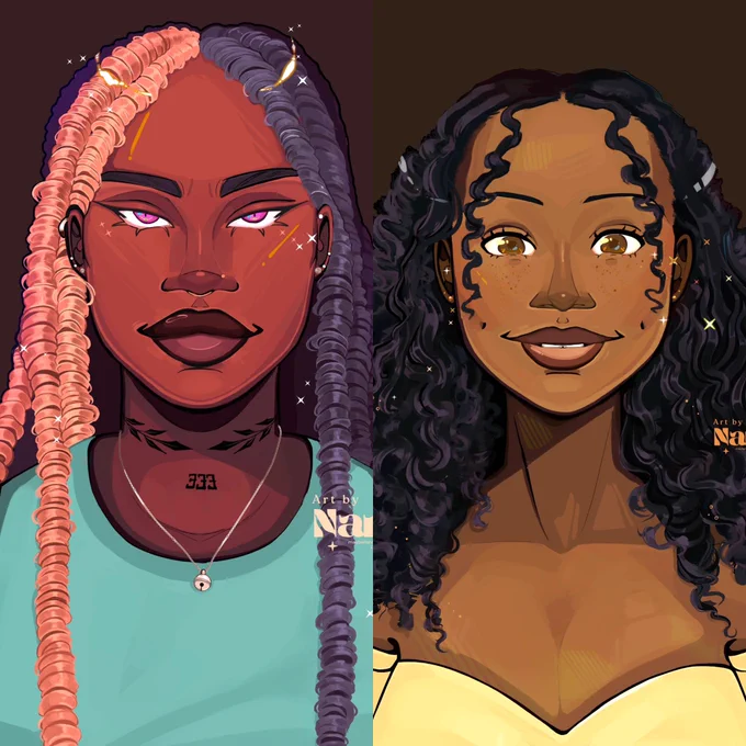 I'm a black woman who draws a lot of black women :)