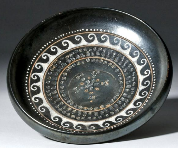archaeologyart's tweet image. Greek Gnathian Teano Ware Plate, Campania, 340-320 BC