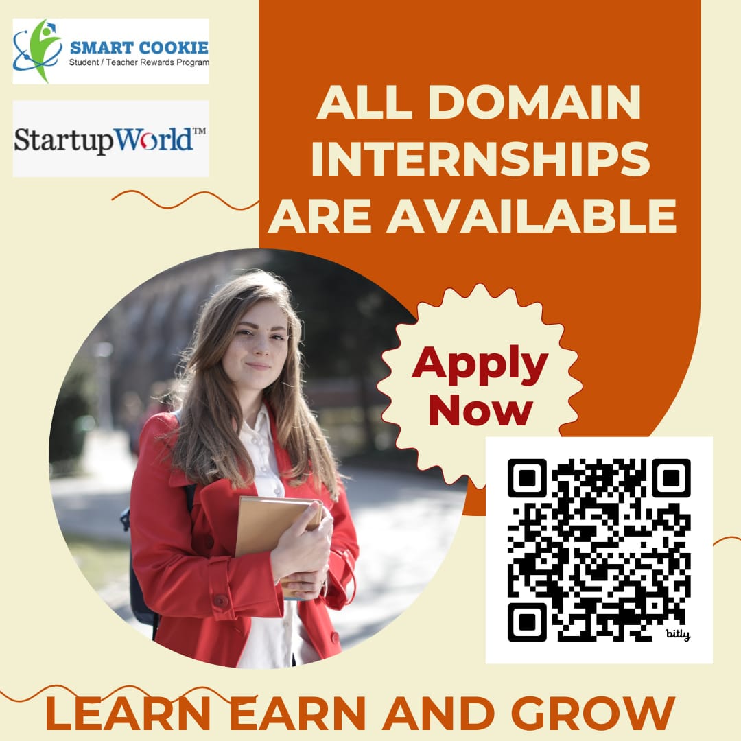 smartcookieinn's tweet photo. All domain internships are now open.
Learn. Earn. Grow.
Startup World™ x SMART COOKIE
📲 Scan the QR code to apply now.
#Internship #Students #CareerGrowth #LearnEarnGrow #StartupWorld https://t.co/IAnBZcg63H