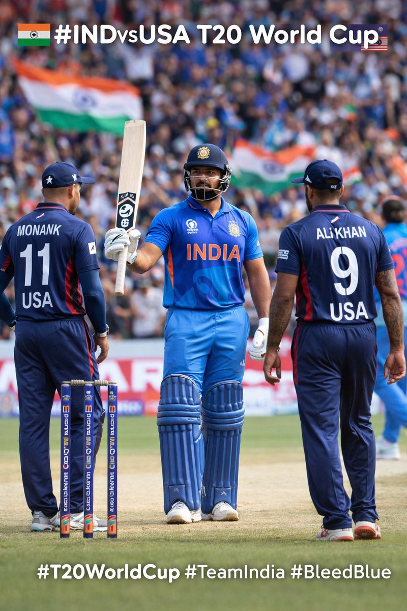 आज मैदान में भारत 🇮🇳 vs USA 🇺🇸
T20 World Cup का रोमांच — जीत की उम्मीद टीम इंडिया से! 🔥🏏
#INDvsUSA #T20WorldCup #TeamIndia #CricketFever #BleedBlue #WorldCup2026 #IndianCricket #MatchDay #surya #suryakumaryadav  #T20WC2026 #India