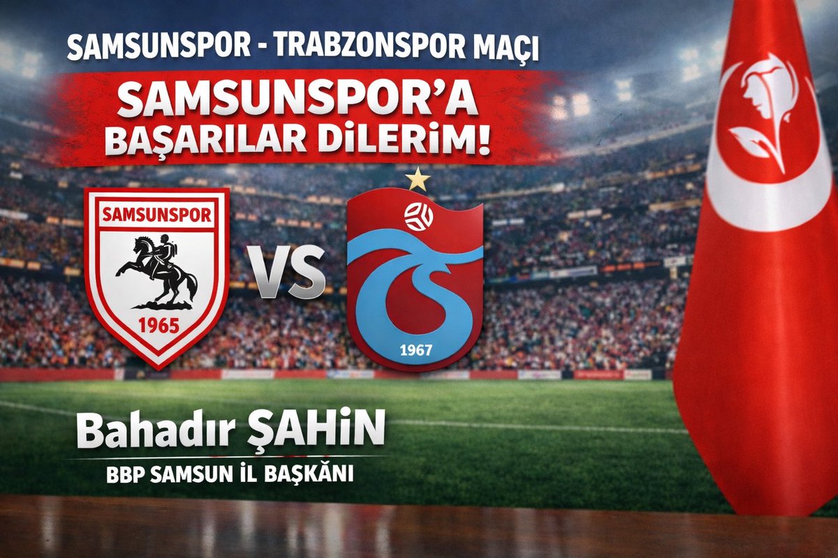 Samsunsporumuza, Trabzonspor karşısında başarılar dileriz.
#SAMvTS 
<a href="/sahin55Bbp/">Bahadır ŞAHİN</a>