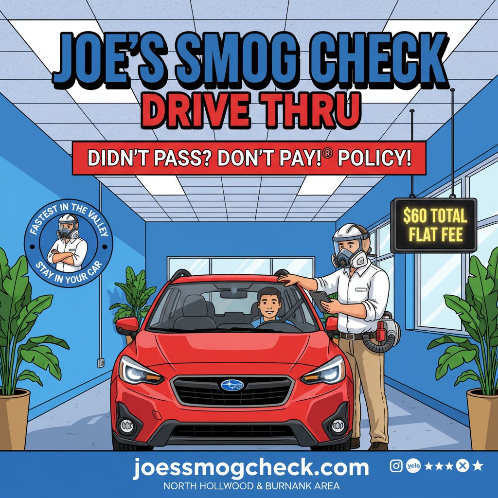Heading to the Super Bowl tomorrow? Swing by Joe’s for a 10 min drive-thru smog check no appointment needed. No Pass, No Pay®. Ready when you are, North Hollywood drivers. wix.to/DKK403e 🏈🚗 #NoPassNoPay