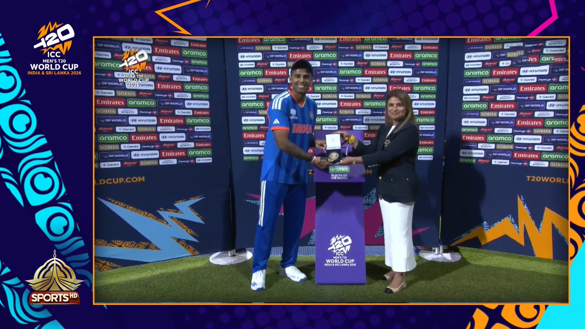 PTVSp0rts's tweet photo. Players of the Match
Suryakumar Yadav 84(49)
#USAvIND
#ICCT20WorldCup2026 #PTVSports #GameOnHai #CricketFever #FeelTheThrill https://t.co/TIJxnVGpzv