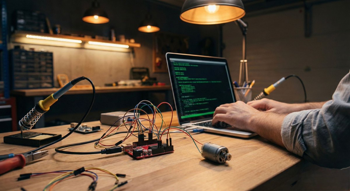 RAUCHEACHO's tweet photo. L’IA peut coder ton site en 30 secondes.
Mais elle ne peut pas concevoir une machine qui emballe 200 produits/heure sans erreur.
Le prochain levier ? Code + capteurs + moteurs.
Ceux qui comprennent le hardware vont multiplier leur valeur par 10.
Qui ici touche au monde réel ? https://t.co/ZSWvDkruR2