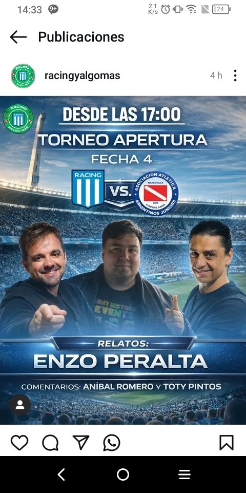 AnibalRom's tweet photo. Tarde de sábado desde El Cilindro 🏟️ x https://t.co/mRuq9WcROu Y Racing y algo más en YouTube 👇⚽🎧🎤 https://t.co/cepljgOwlS