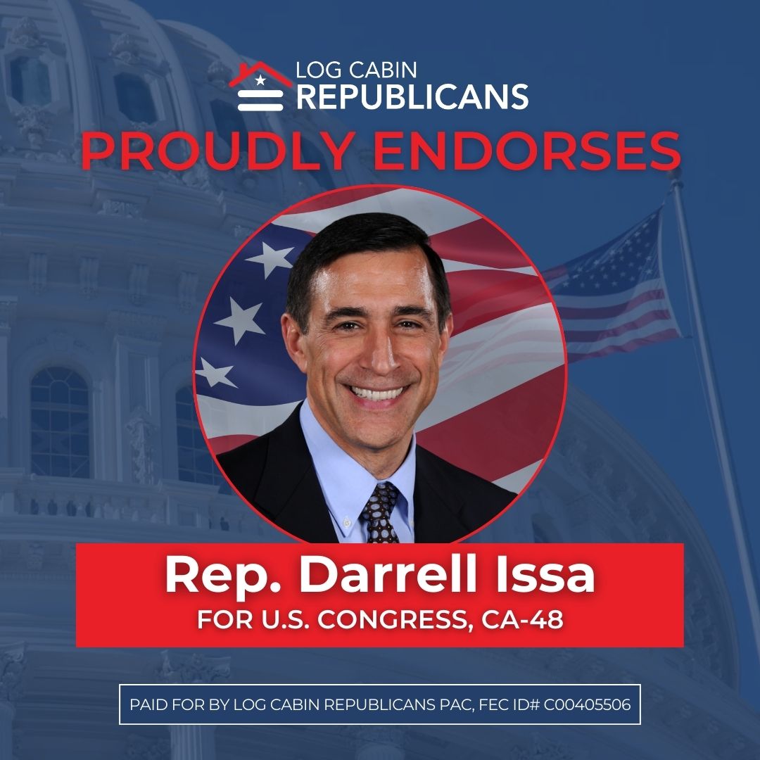 We kick off the 2026 election cycle with our first wave of endorsements from LCR PAC: Log Cabin Republicans is proud to endorse Rep. Darrell Issa for Congress in California's 48th District.
