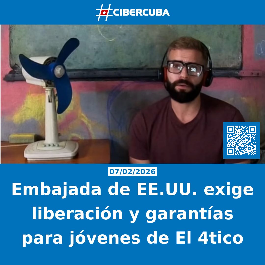 CiberCuba's tweet photo. Embajada de EE.UU. exige liberación y garantías para jóvenes de El 4tico

Leer más: https://t.co/E2GyPJZuC4 https://t.co/T7YkiHHIbX