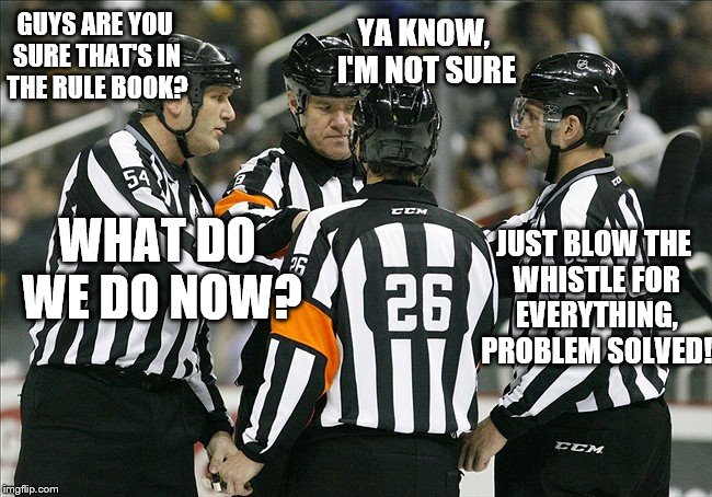 Number of days a <a href="/NHL/">NHL</a> ref hasn't blown a call during a game.
1