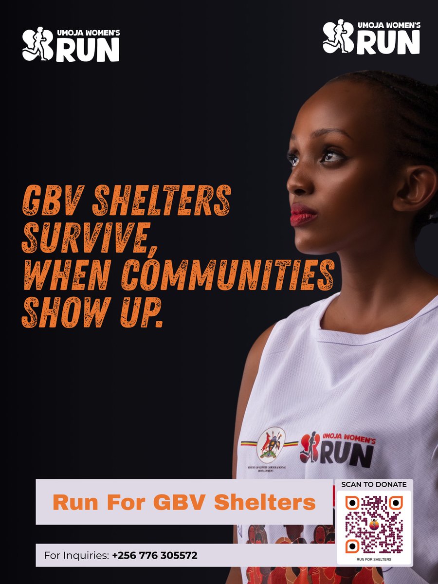 UmojaWomensRun's tweet photo. GBV shelters are lifelines for women and children escaping violence. But many shelters across Uganda are closing due to funding cuts. 

They survive when communities show up. This is our moment to stand, give and keep doors open. 

#UmojaWomensRun2026 #BeHerRefuge #RunForShelters https://t.co/TCyltuCUEW