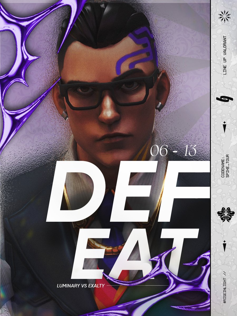 LMNY_Esport's tweet image. Dernière game de la soirée, défaite 06–13, GGs, @Exalty_FR. ❌

Un beau visage montré malgré la non-qualification, Luminary termine en 3–3. 

#RISEINLIGHT 💜