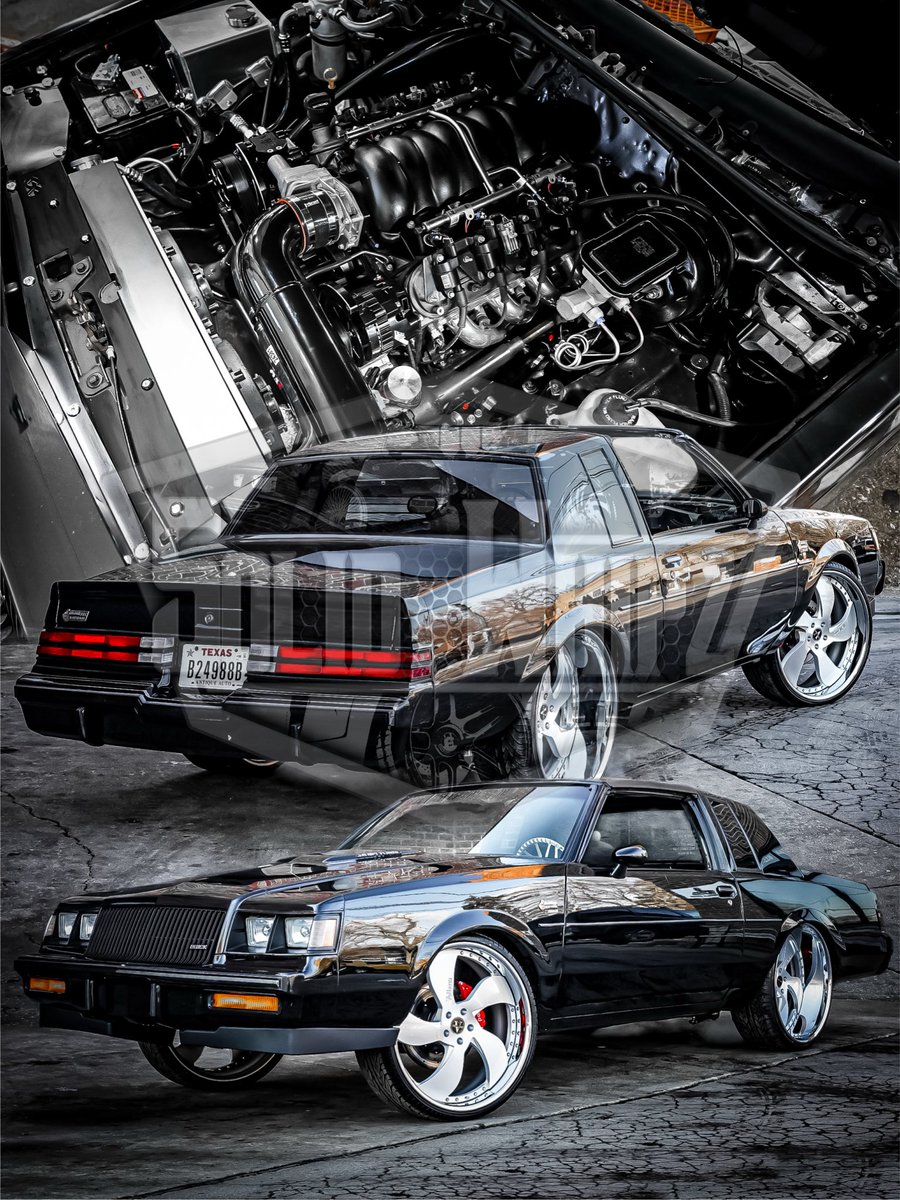 LS3 swapped Buick Grand National T-top lifted and tubbed on a set of 24-inch @vellanowheels with a 7-inch lip on the rear backed by 6-piston @wilwooddiscbrakes and @qa1motorsports suspension components brought all together by the guys over at @sammystire 

———

#SolidWhipz