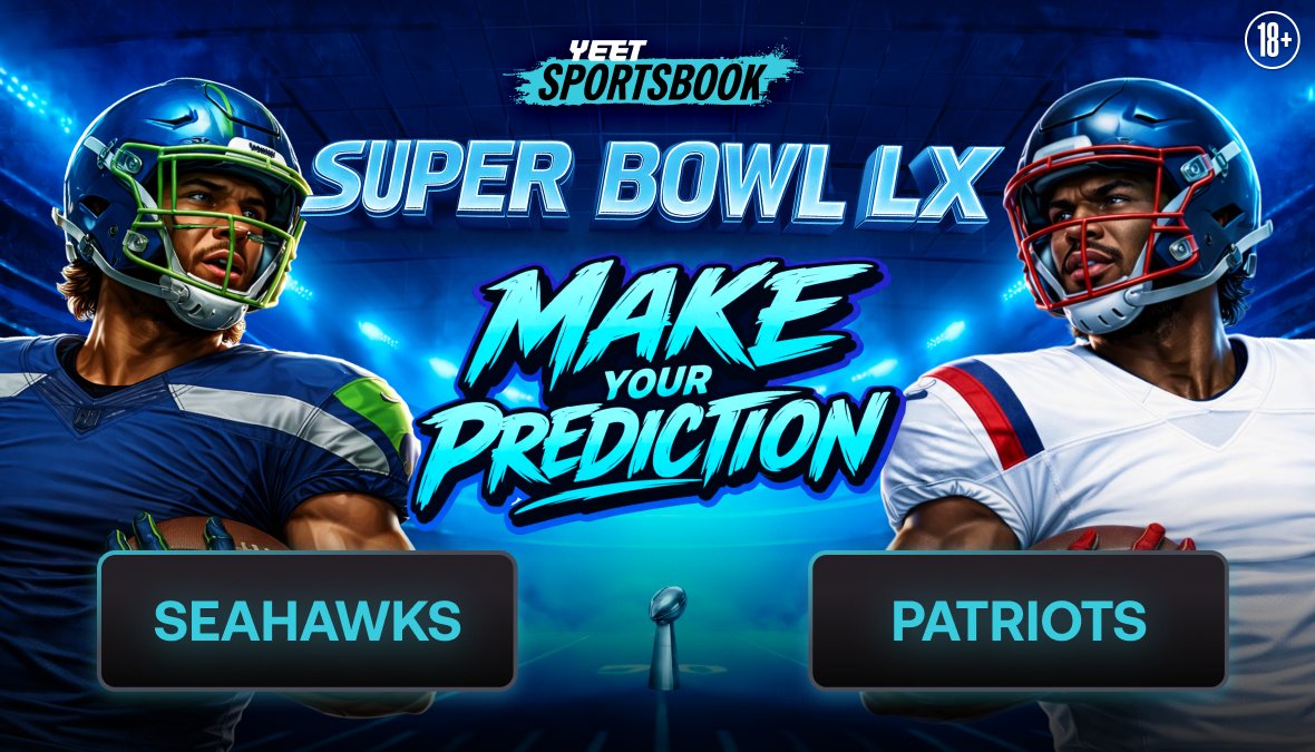 $250 PRIZE POOL - SUPER BOWL LX PREDICTIONS  

Big day is tomorrow! Participate for a chance to win:

- Follow @YEET, leave a like and repost 
- Comment who you think will win 
- Follow our IG: instagram/yeetcasino  

We are choosing 5 random users who predict the winner
