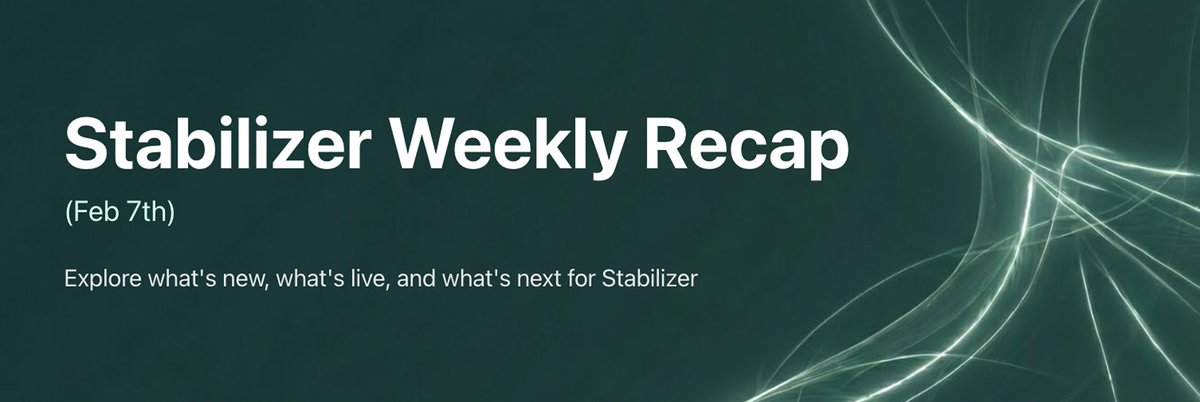 Stabilizer Weekly Recap is now live!  

Highlights:

📚 Docs
🧠 New Stabiliticians 
📈 5K+ article impressions 
🎓 "Stabilizer Explained" launched 
🚀 Phase 1 Testnet whitelist next week 
💰 Giveaway ends in 2 days

From education to execution 👇

medium.com/@info_64583/st…