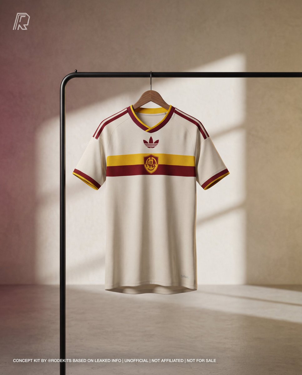 🚨[𝗟𝗘𝗔𝗞] AS Roma 2026/27 Away  Kit — Detailed look 

⌛️Old Roma logo from 1945-1949 and the Adidas Trefoil, adding a vintage feel.

Source: <a href="/Footy_Headlines/">Footy Headlines</a> and <a href="/alcircomassimo/">alcircomassimo</a> 

#ASRoma #adidas