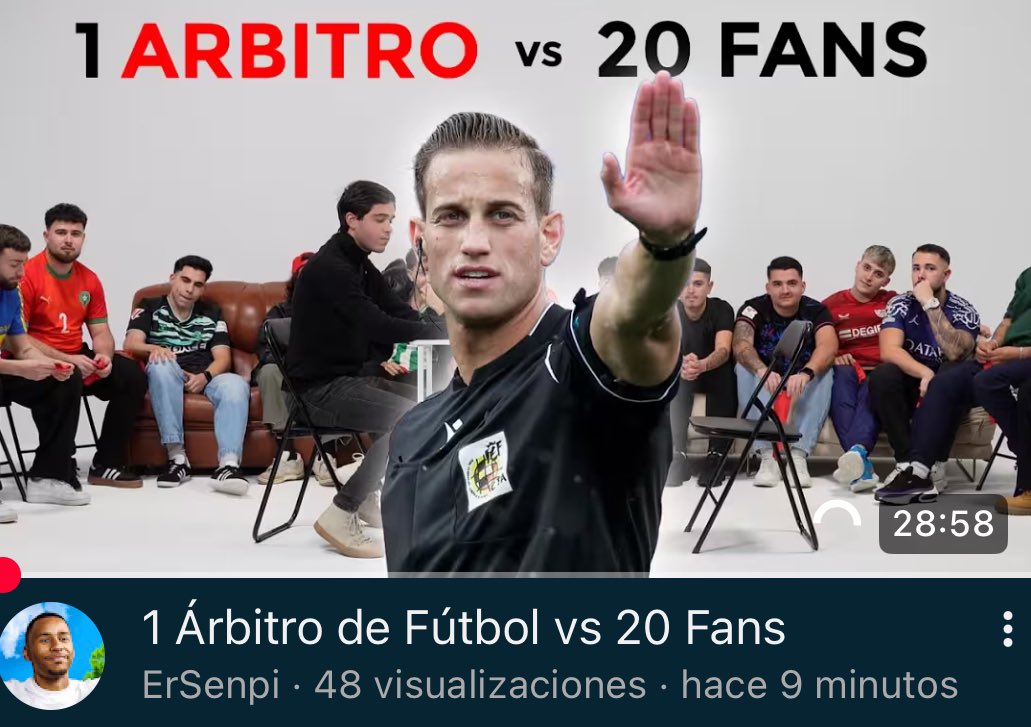 Nuevo video en el canal, 28 minutazos de un árbitro debatiendo con fans de fútbol

Perfecto para que te lo veas con esta lluvia 😮‍💨
youtu.be/bq8KSWtHV7o?si…