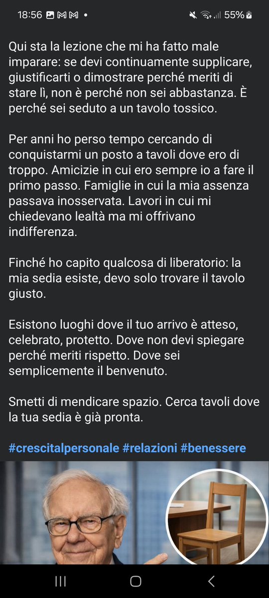 ManuelCosimo's tweet image. La teoria della sedia: se devi supplicare per il tuo posto, sei al tavolo sbagliato