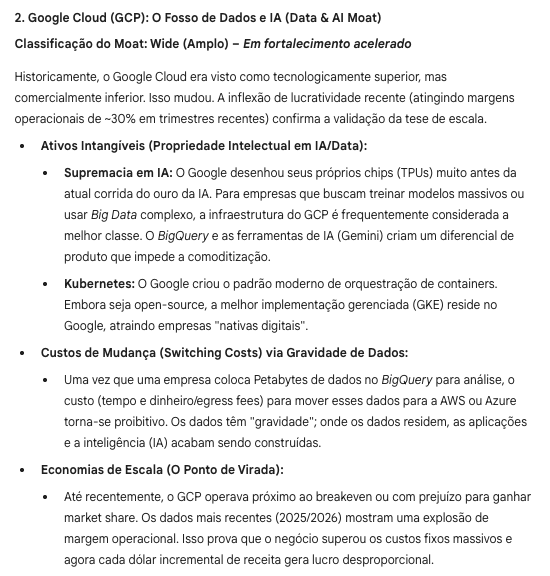 columbia50's tweet photo. E do Google Cloud, ainda mais forte. Quando uma empresa é capaz de manter mais de uma vantagem competitiva, é natural que mantenham ROIC acima do custo de capital por muitos anos. https://t.co/4aXVx8IwPF