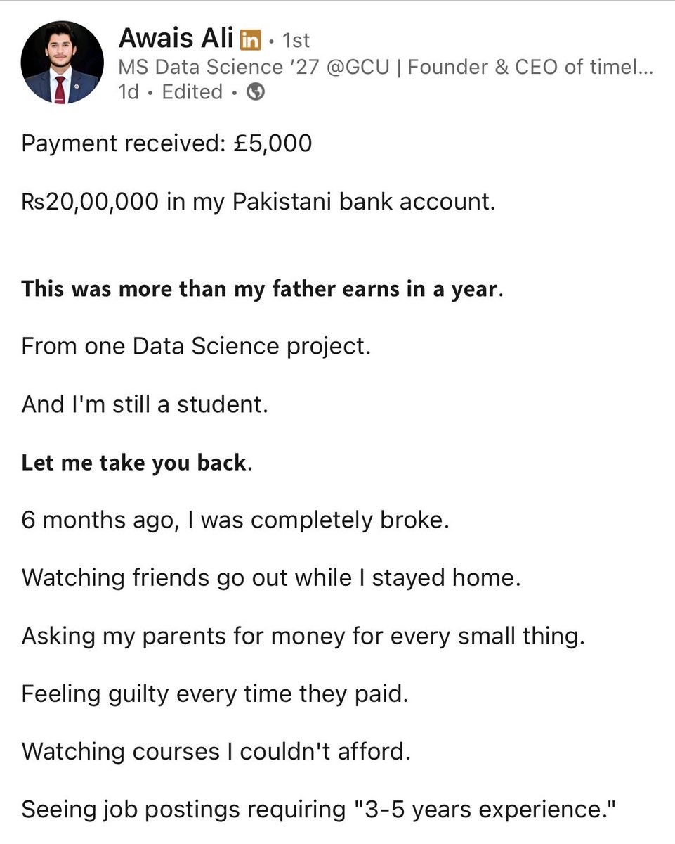 Huk06's tweet photo. 1/5 This is the sort of story that can be repeated a million times if Pakistan gets its Digital Public Infrastructure and connectivity right. Hit me straight in the heart. https://t.co/NzTvKJXZMD