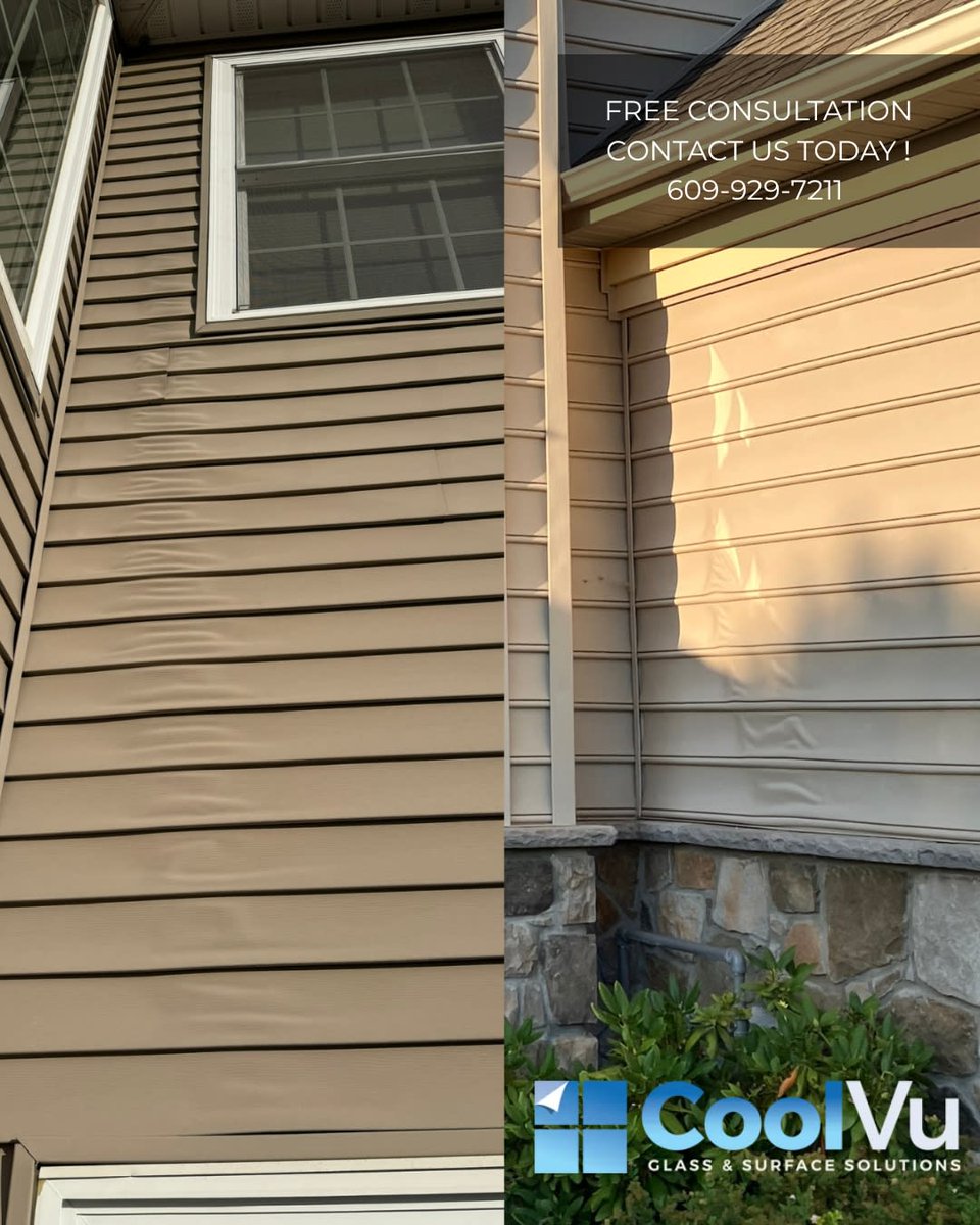 iamriteshshah's tweet photo. Melted siding from window reflections? Energy-efficient glass can focus heat up to 200°F on nearby surfaces. CoolVu's Glass Protection Film diffuses dangerous reflections—protecting siding, grass &amp; property invisibly. #GlassProtection #MeltedSiding #CoolVu https://t.co/mpfTOO1ycP