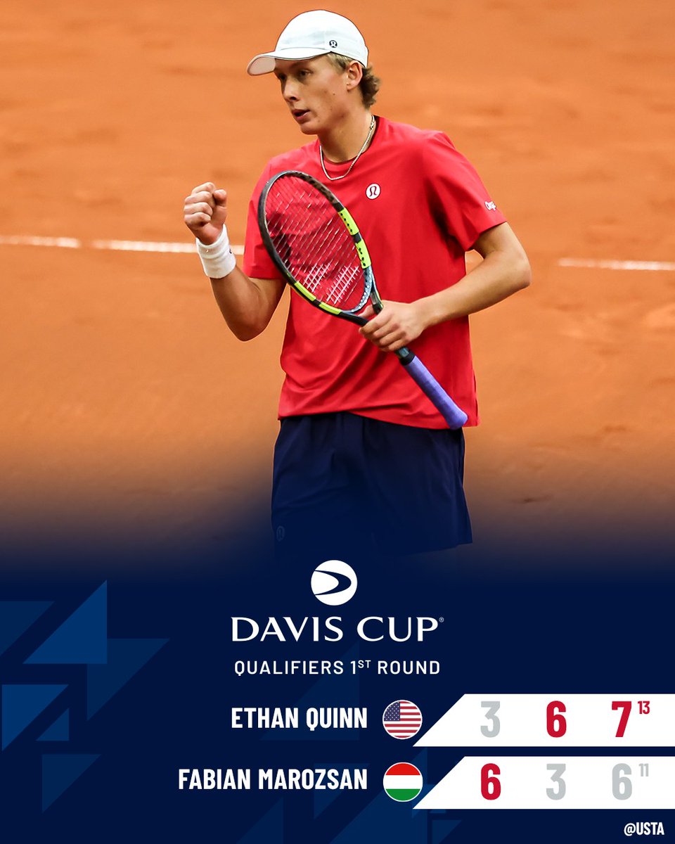 usta's tweet photo. Davis Cup debut DUB for Ethan! 🇺🇸👏 https://t.co/EAuU1oz9BK