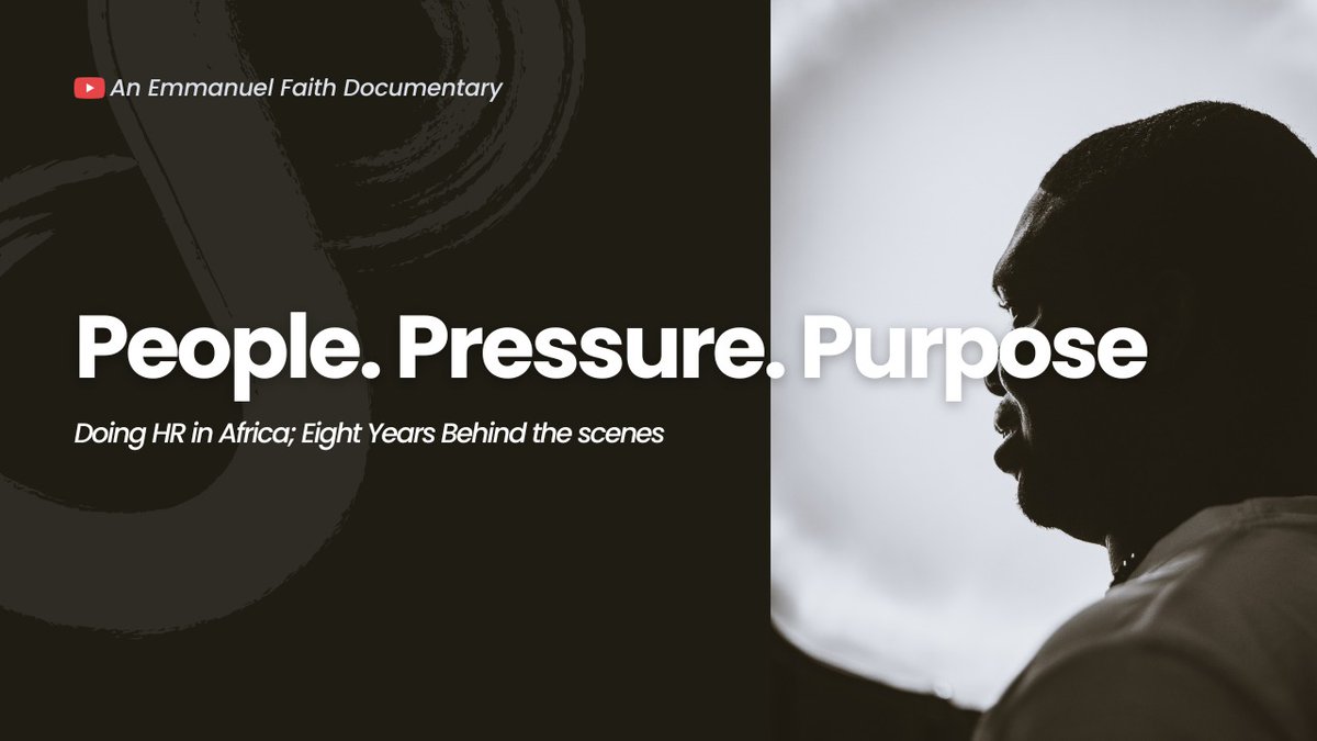 I have spent the last eight years doing HR, with six years of this in Lead HR roles.
In this documentary I share the bts walking this unique path and rewriting the narrative of a unique profession like HR.

Click below to watch and don't forget to share.
youtube.com/watch?v=NPzhss…