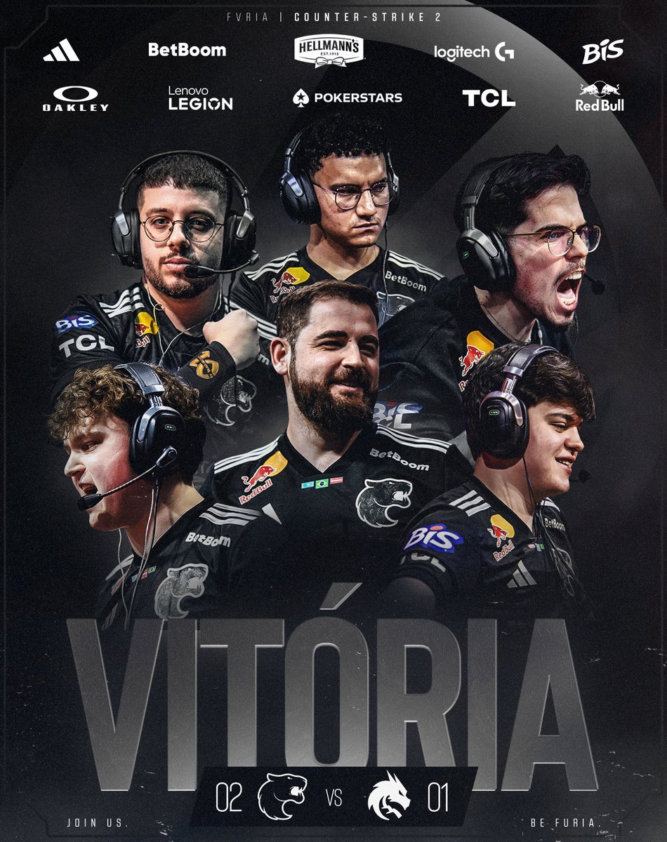 ISSO AQUI É FURIA. TAMO NA GRANDE FINAL NA POLÔNIA! ✅🇵🇱

Mirage 16-13
Dust2 8-13
Nuke 13-7
#FURIACS 2x1 contra a Team Spirit na Semifinal da #IEM Kraków 2026!

MAIS 1 PASSO.

#DIADEFURIA