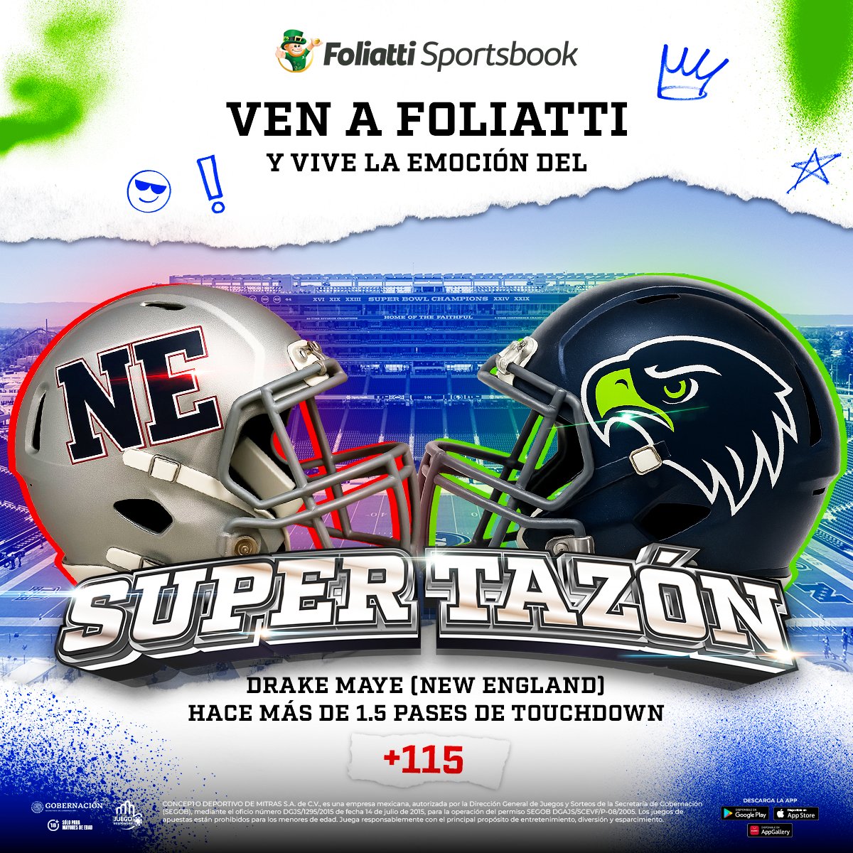 ¿Confías en la actuación del QB de #NewEngland en el Súper Tazón? 🏈

🎰 Te esperamos en nuestros Sportsbook en Sendero, Mitras, Guadalupe, Esmeralda, Satélite, Neza, Ajijic e Irapuato para que le pongas emoción al campeonato de la NFL. 

#RecárgateDeDiversión 🔋🤑