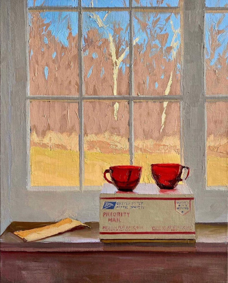 artenpedia's tweet photo. Amanda Millis, In Transit, 2020, Oil on linen https://t.co/12wRanNNVm