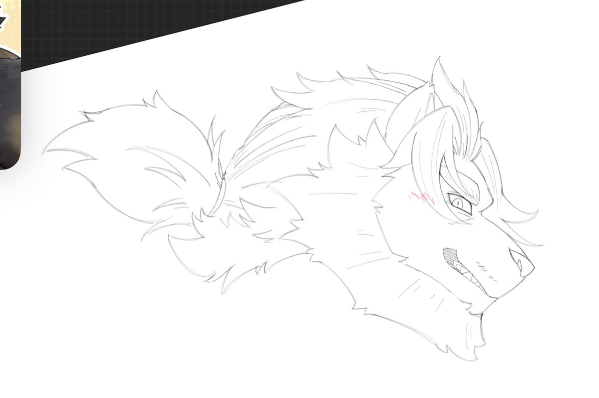 まだ全然完成しないと思うから顔だけでも...
めっちゃ細い線で描くってのをしてるんだけど綺麗に見せれる代わりに細かいから大変ってのが感想。あと全然自分の絵柄に見えないし似せれてないかも！！