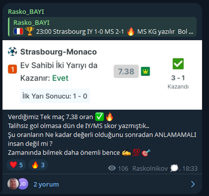 raskolnikovrmn's tweet photo. 🇩🇪 Münster MS skor 1-1 ✅
🇩🇪 Münster HTFT 2/0 12.95 ✅
🇹🇷 Fenerbahçe MS skor 3-1 8.90 ✅
🇫🇷 Strasbourg IY skor 1-0 4.58 ✅ https://t.co/2XSAPryZlt