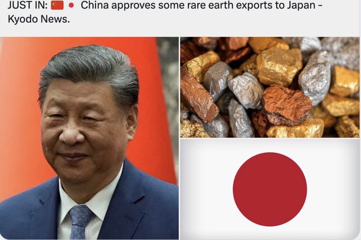 jackprandelli's tweet image. China just handed itself a strategic own goal.

Beijing tried to pressure Japan by weaponizing rare earths. Export controls. Threats. Political pressure.
Instead of weakening Sanae Takaichi, it turbo-charged her support.

Every squeeze made her message stronger:
• China is a…