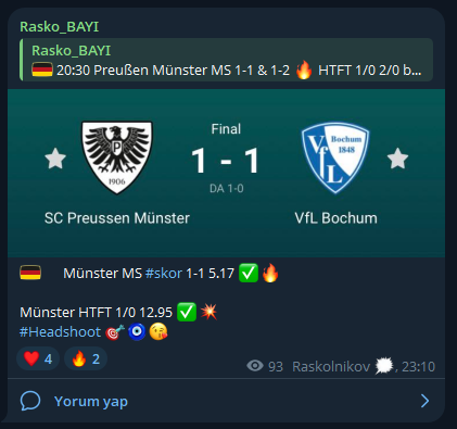 raskolnikovrmn's tweet photo. 🇩🇪 Münster MS skor 1-1 ✅
🇩🇪 Münster HTFT 2/0 12.95 ✅
🇹🇷 Fenerbahçe MS skor 3-1 8.90 ✅
🇫🇷 Strasbourg IY skor 1-0 4.58 ✅ https://t.co/2XSAPryZlt