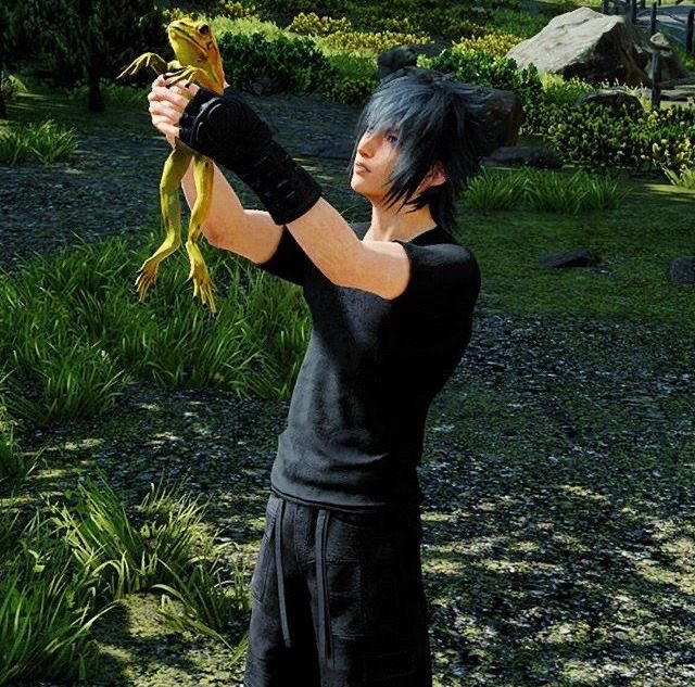 you know when someone never touched ffxv in their life if they called noctis “ emo” bc this is literally him in the game and he’s just a silly awkward guy