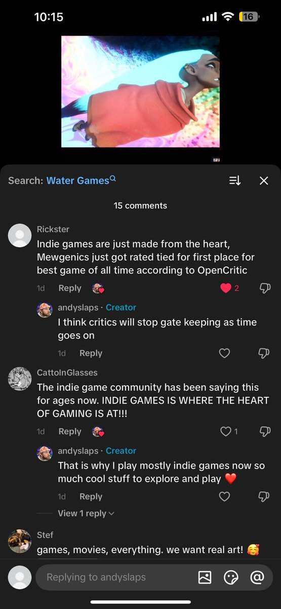 Ricky_wojo's tweet photo. @edmundmcmillen I have not been silent for months when TikToks about upcoming games have been leaving you off the list. This is just a small sampling of the comment crusade I have been on in spreading the gospel of GOTY 2026 https://t.co/K1Dn6mpO6s