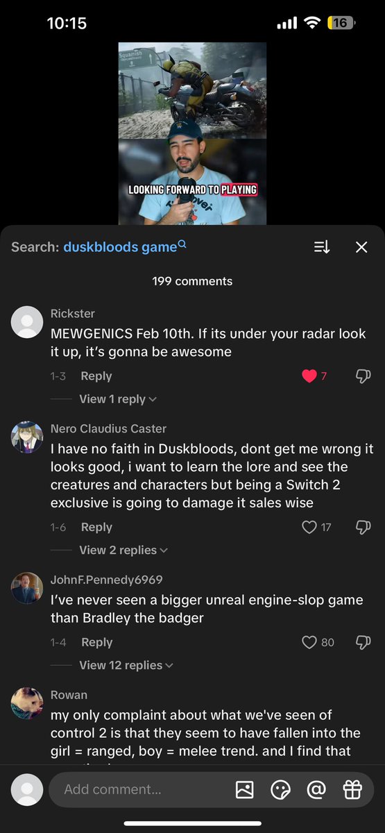 Ricky_wojo's tweet photo. @edmundmcmillen I have not been silent for months when TikToks about upcoming games have been leaving you off the list. This is just a small sampling of the comment crusade I have been on in spreading the gospel of GOTY 2026 https://t.co/K1Dn6mpO6s