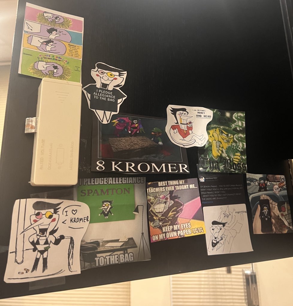 filthyguts2's tweet photo. When I would have bad days at work I would imagine spamton there to make me feel better #itworked 
this was my locker shrine of him https://t.co/Gz4XNjfbEI